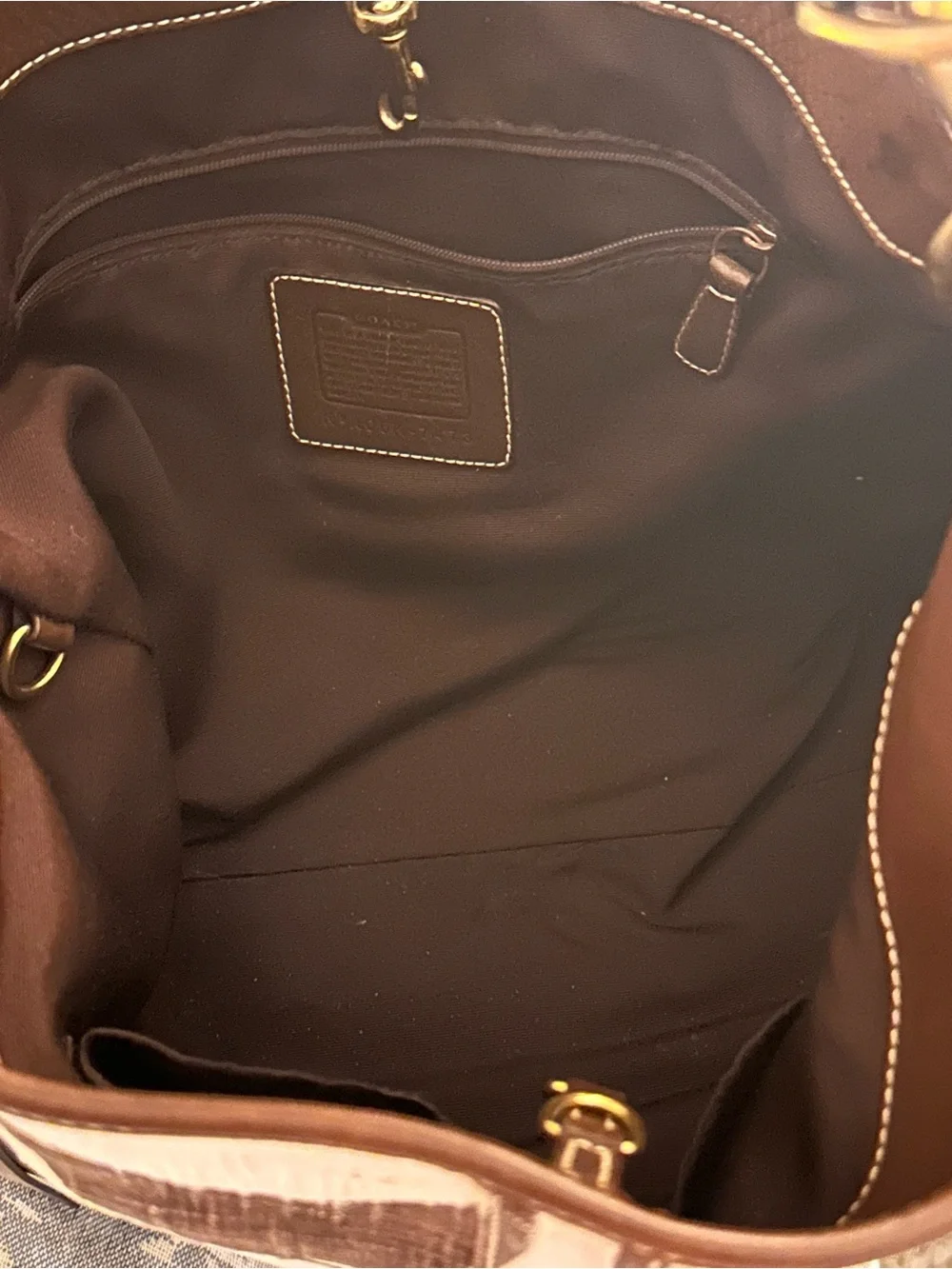 VINTAGE Y2K Coach Carly Hobo Bag – Rare Giant C Brown & Cream Linen #7473